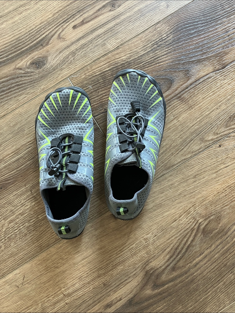 Gray and Neon Green Active Slip-On Shoes